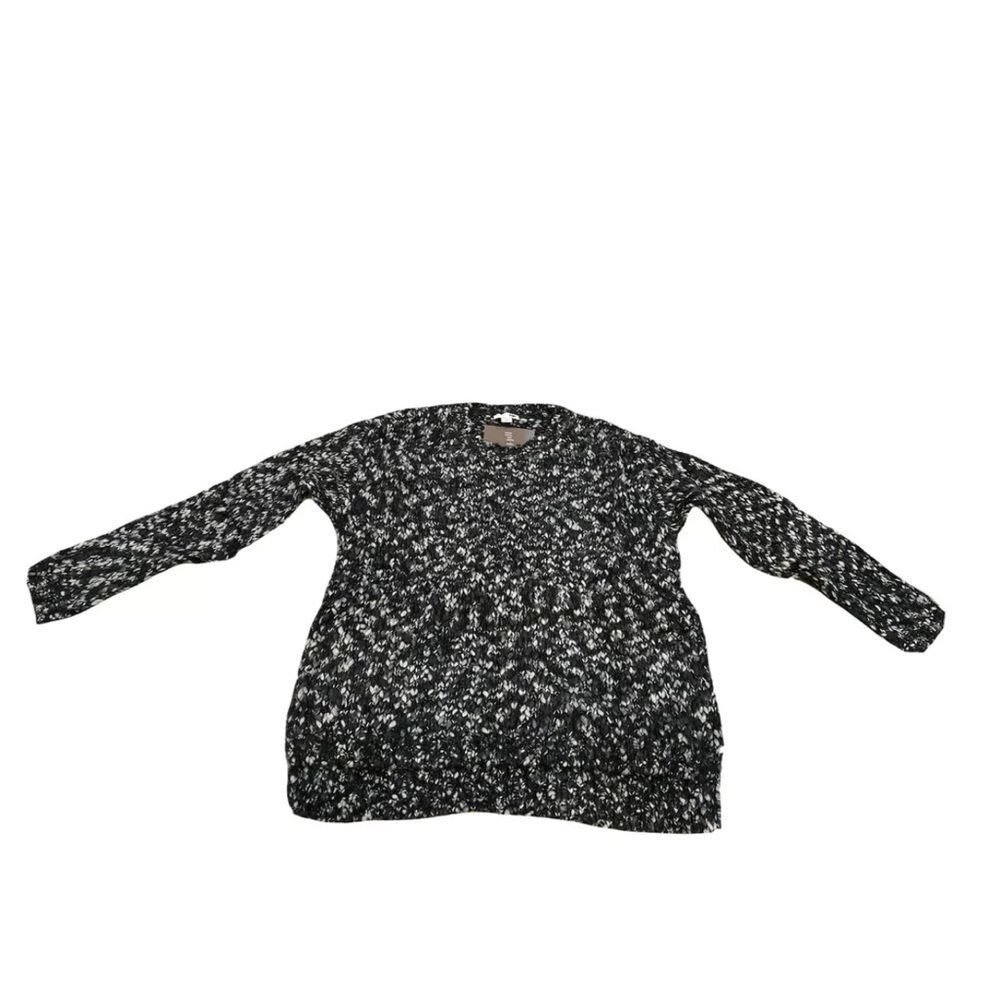 J. Jill NEW Women's size XS Textured Tweed Pullover Sweater Black Multi MSRP $99